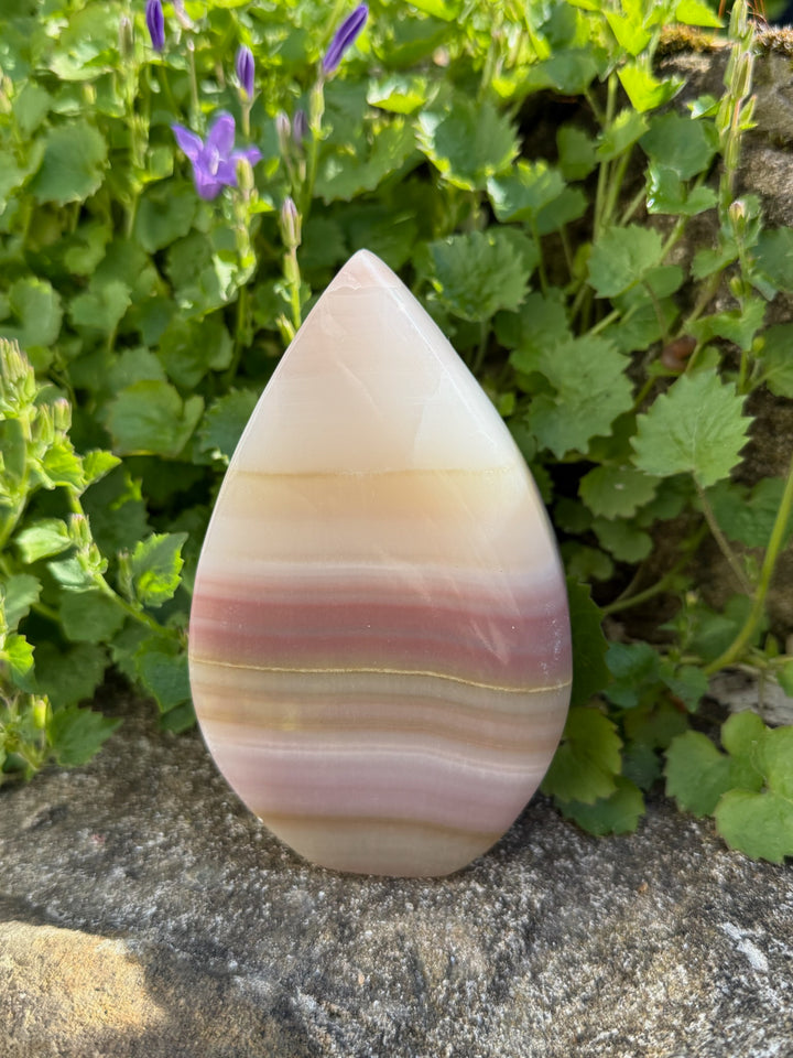 Banded Pink Calcite Flame Carving