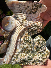 Load image into Gallery viewer, Large 8th Vein Ocean Jasper Phoenix Carving
