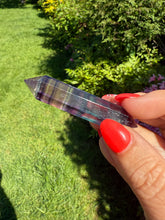 Load image into Gallery viewer, Double Terminated Rainbow Fluorite Point Carving
