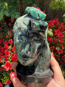 Contemporary Emerald Face Carving