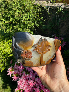 Handcarved Liaoning Agate bowl Carving