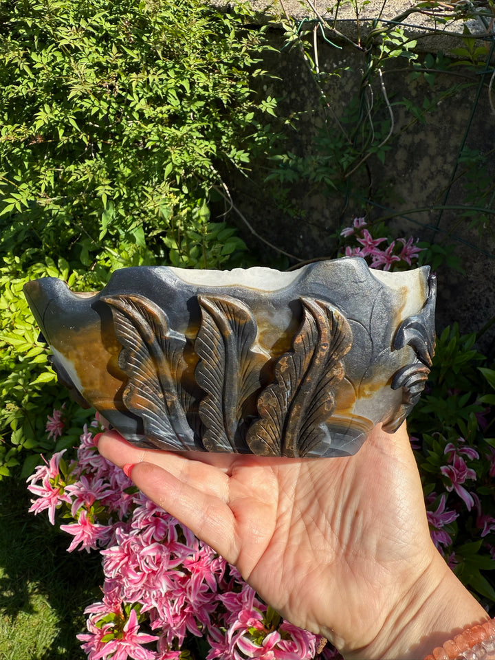 Handcarved Liaoning Agate bowl Carving