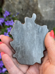 Silver Sheen Obsidian Medusa Carving