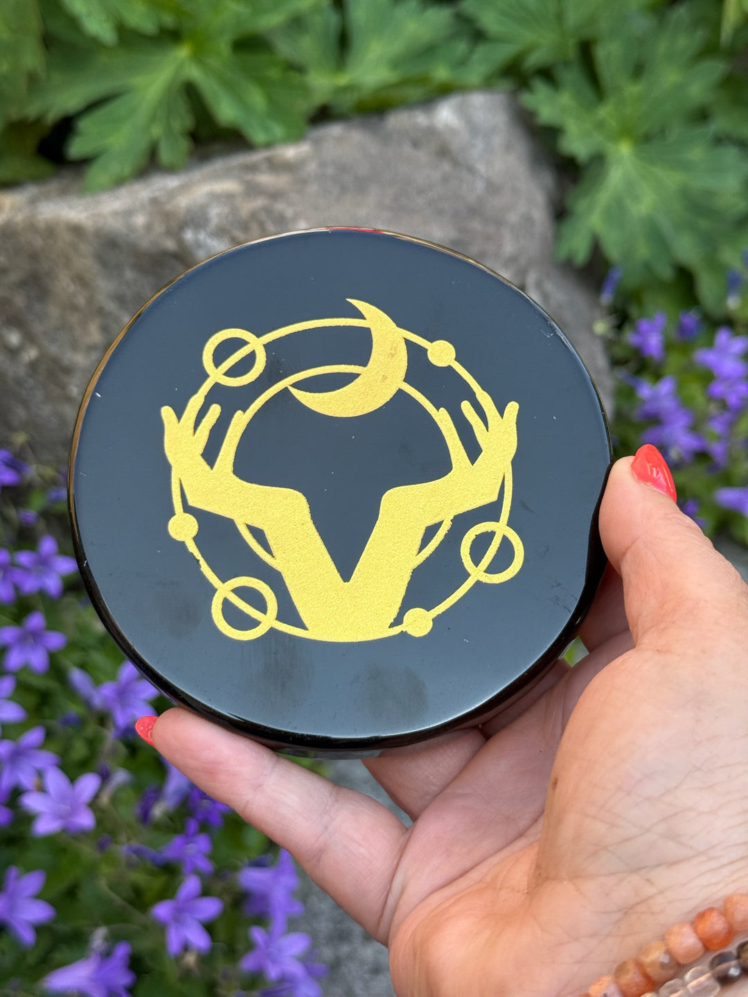 Healing Hands Obsidian Mirror 10cm