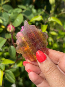 Striped Yellow Fluorite Bee and Honey Carving