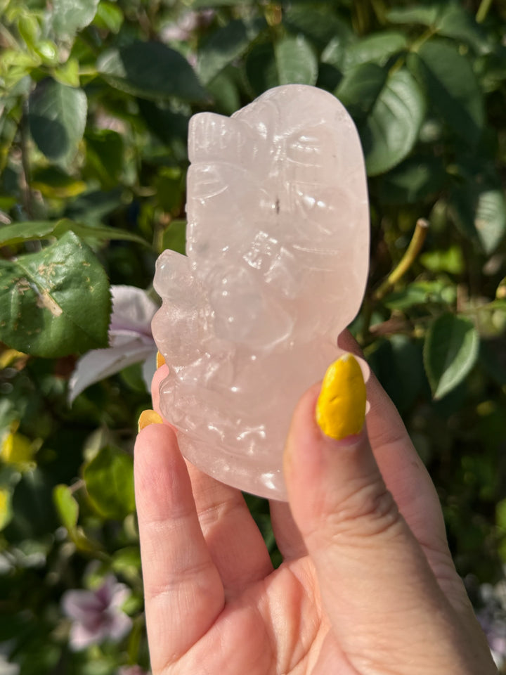Rose Quartz Ganesh Carving