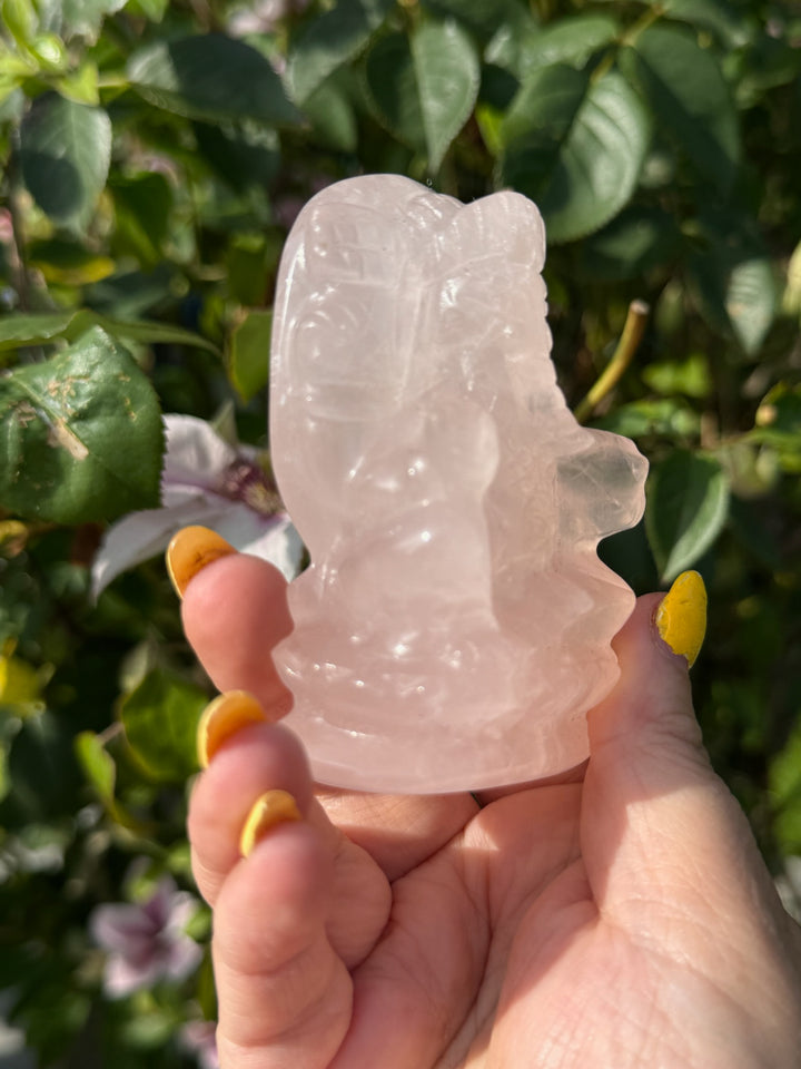 Rose Quartz Ganesh Carving