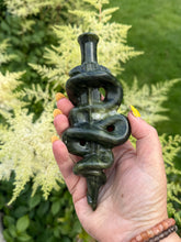 Load image into Gallery viewer, Serpentine Rod of Asclepius Carving
