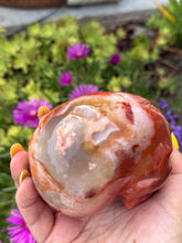 Load image into Gallery viewer, Carnelian Skull Carving with Druzy

