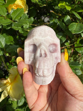 Load image into Gallery viewer, Uv Reactive Kunzite Skull Carving

