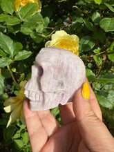 Load image into Gallery viewer, Uv Reactive Kunzite Skull Carving
