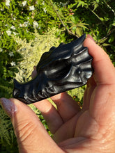 Load image into Gallery viewer, Obsidian Dragon Head Carving
