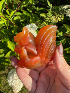 Druzy Carnelian Red Squirrel Carving