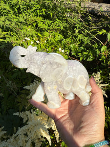 Agate and Amethyst Elephant Carving