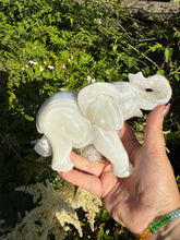 Load image into Gallery viewer, Agate and Amethyst Elephant Carving
