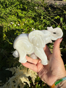 Agate and Amethyst Elephant Carving