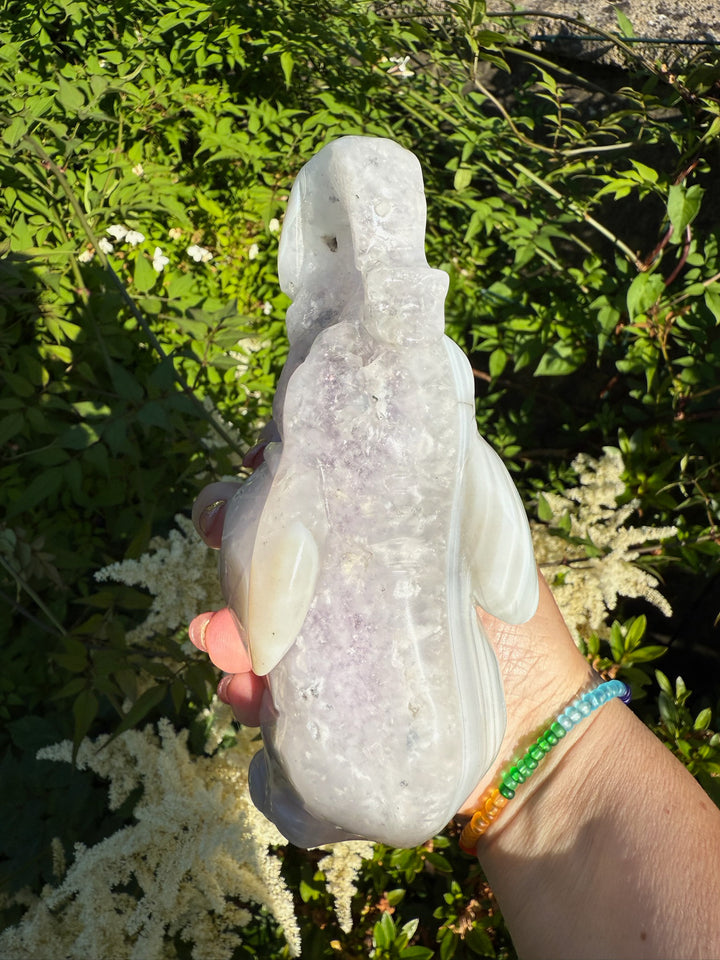 Agate and Amethyst Elephant Carving
