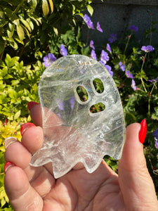 Clear Quartz Ghost Carving
