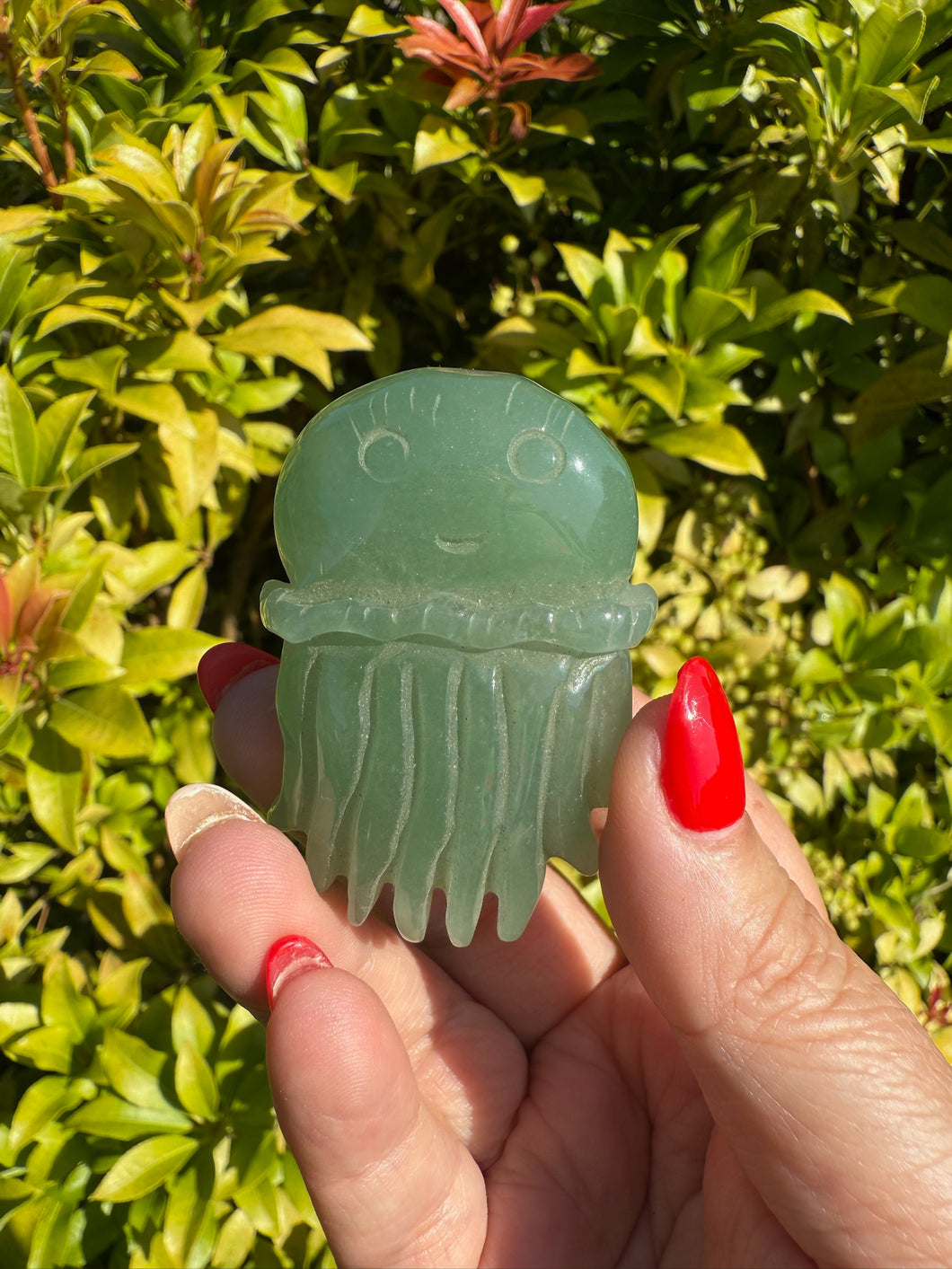Green Aventurine Jellyfish Carving