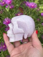 Load image into Gallery viewer, Large UV Reactive Kunzite Skull Carving
