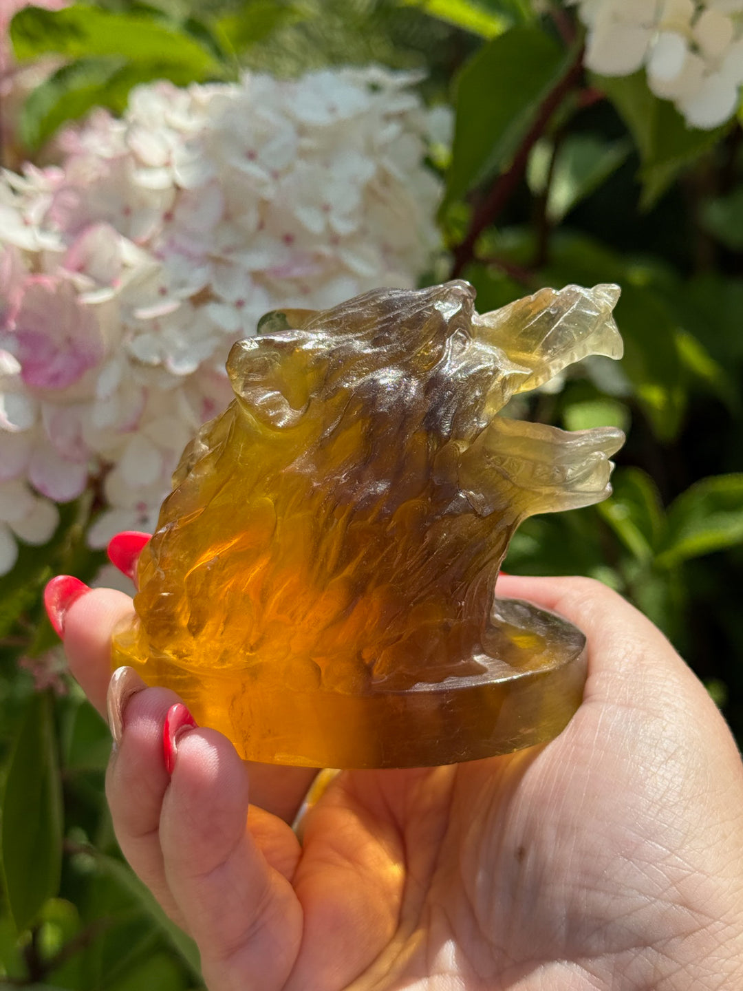 Yellow Fluorite Wolf