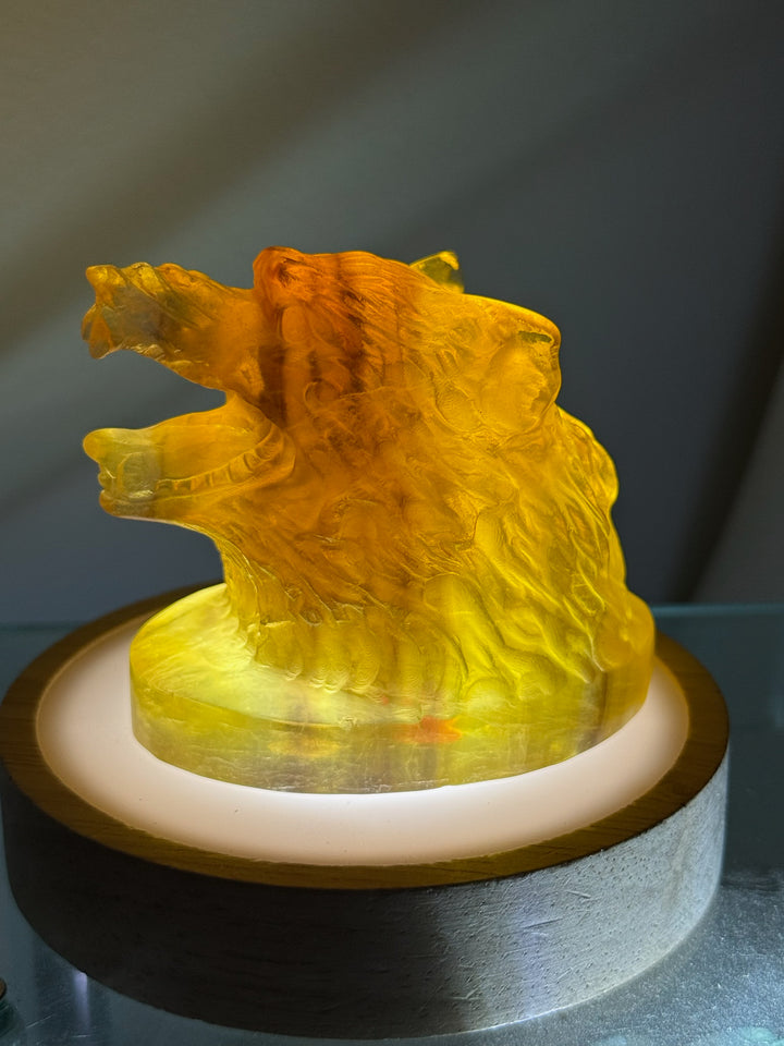 Yellow Fluorite Wolf