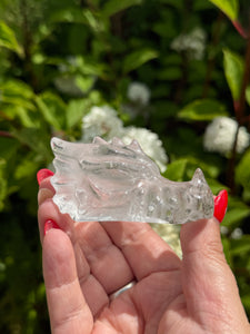 Garden Quartz Dragon Head Carving