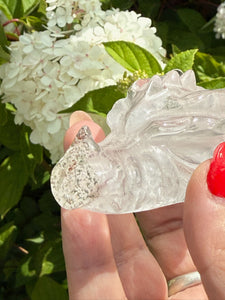 Garden Quartz Dragon Head Carving