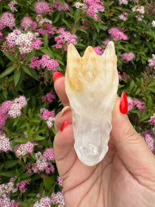 Golden Healer Quartz Dragon Head Carving