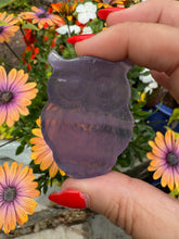 Load image into Gallery viewer, Purple Fluorite Owl Carving
