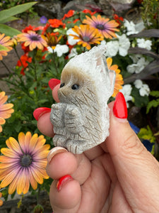 Needle Quartz Hedgehog Carving
