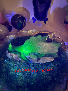 Large Uv Reactive Volcano Agate Dragon Head Carving