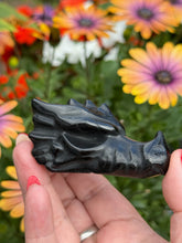 Load image into Gallery viewer, Black Obsidian Dragon Head Carving

