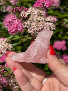 Rose Quartz Bird Carving