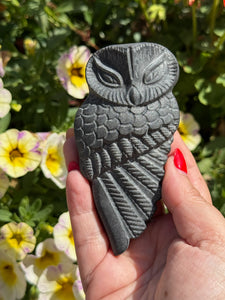 Black Obsidian Owl Carving