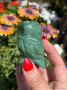 Aventurine Owl Carving