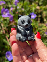 Load image into Gallery viewer, Obsidian Sitting Panda Carving
