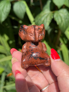 Mahogany Obsidian Elephant Carving