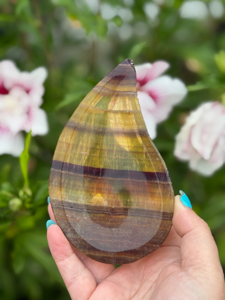 Yellow Fluorite Teardrop Bowl