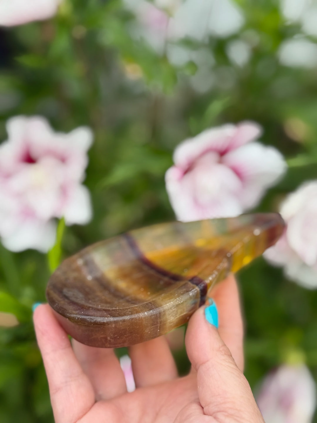 Yellow Fluorite Teardrop Bowl