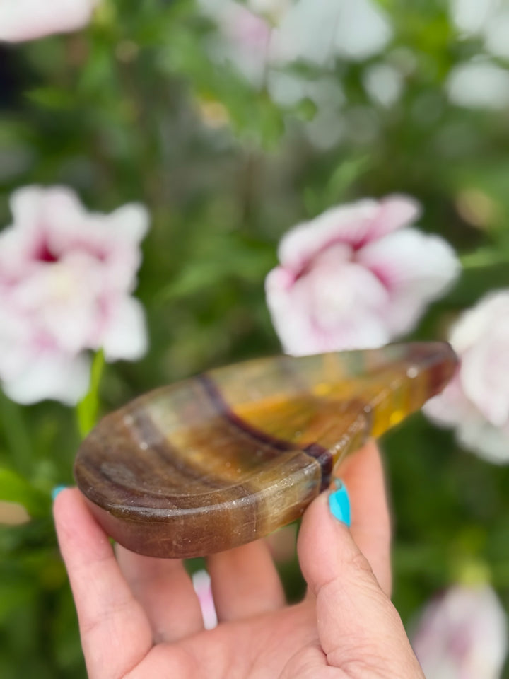 Yellow Fluorite Teardrop Bowl