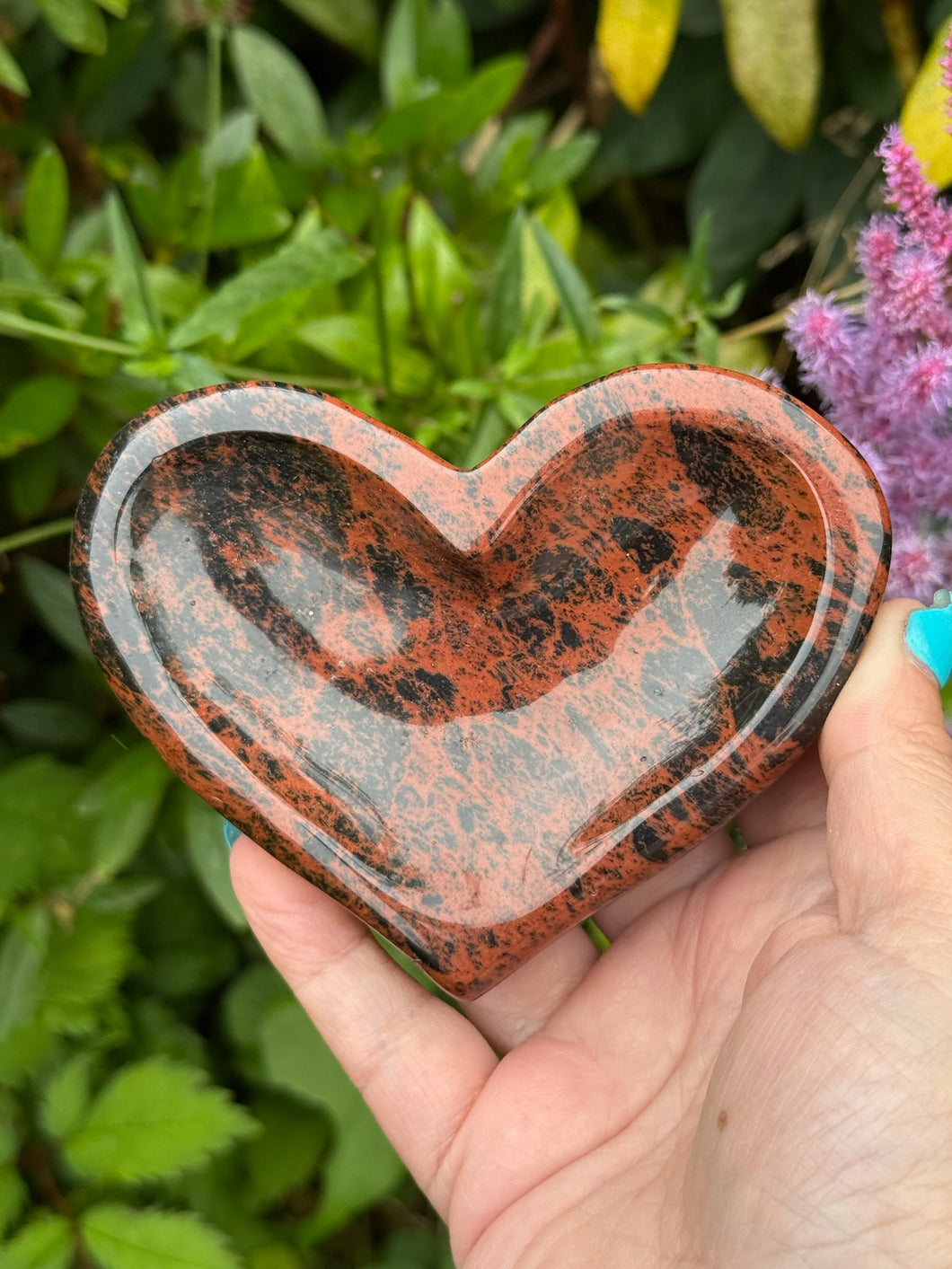 Mahogany Obsidian Heart Shape Dish