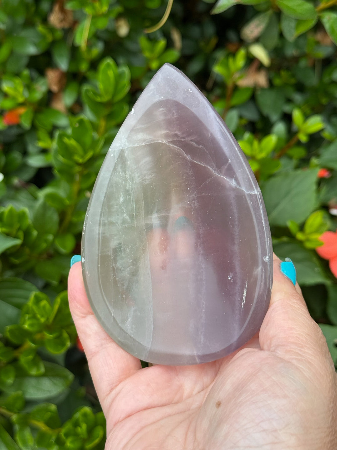 Lavender Fluorite Teardrop Shape Dish