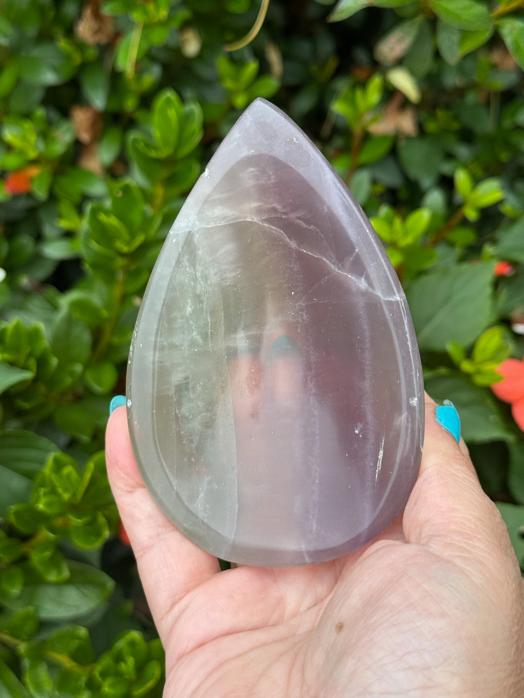 Lavender Fluorite Teardrop Shape Dish