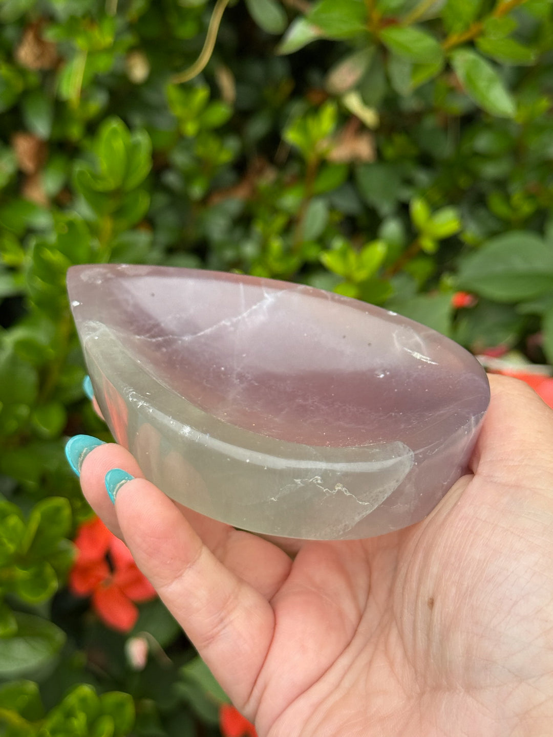 Lavender Fluorite Teardrop Shape Dish