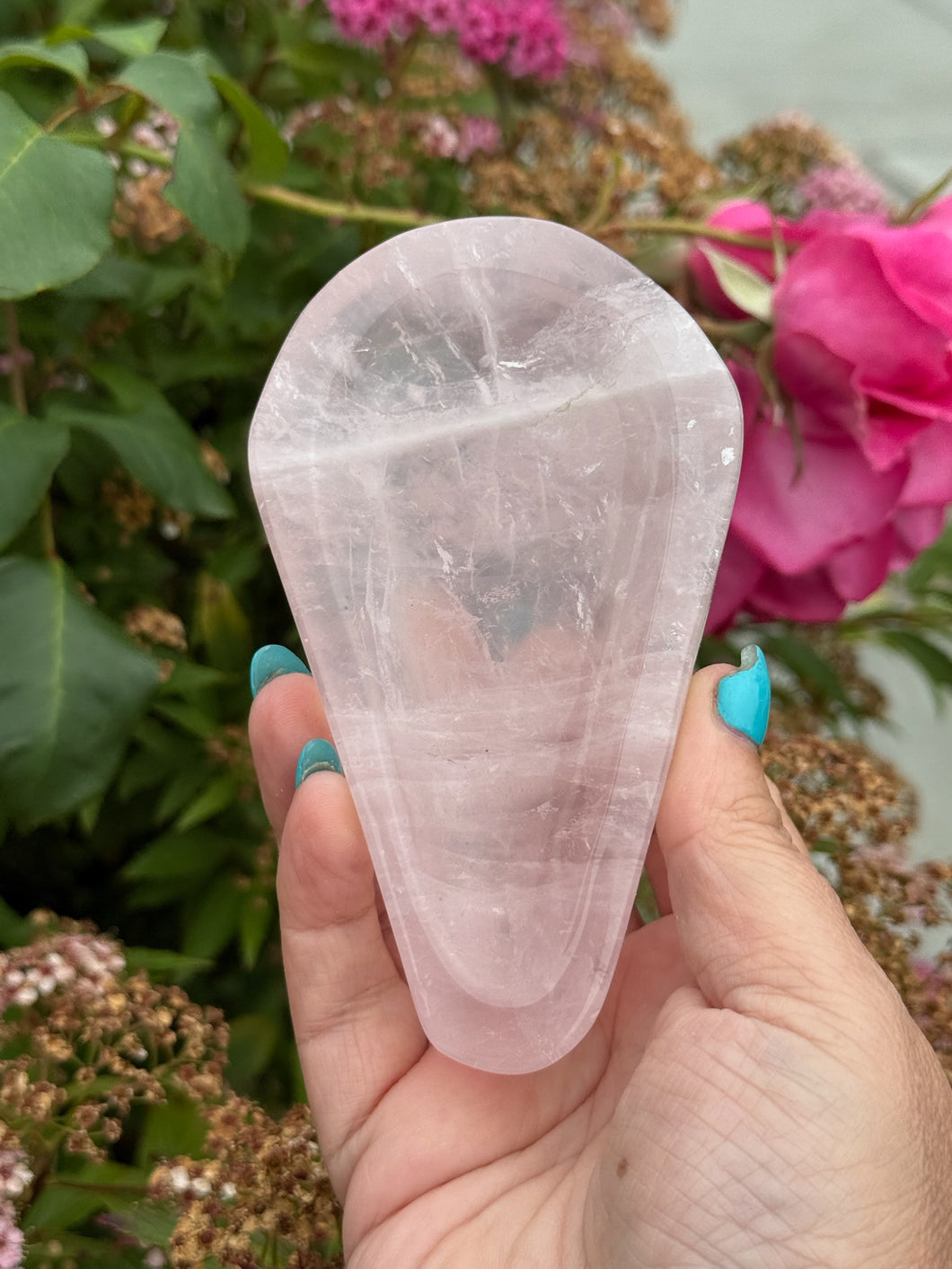 Rose Quartz Teardrop Shaped Dish