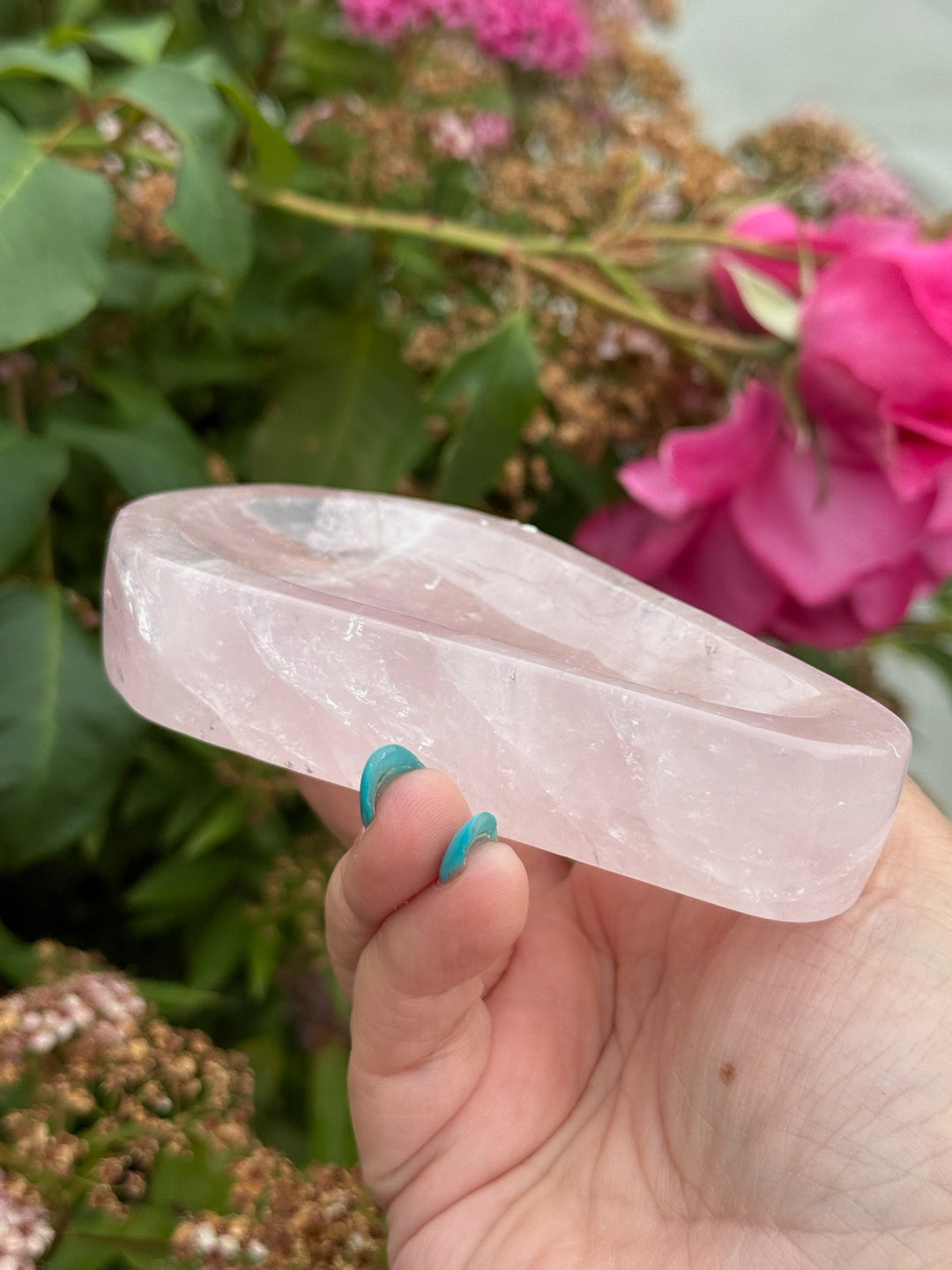Rose Quartz Teardrop Shaped Dish