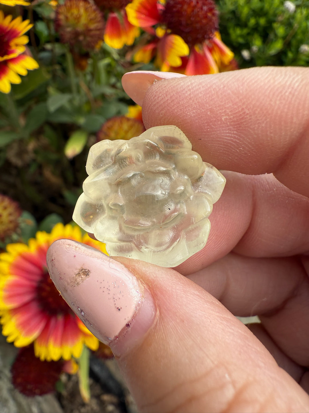Citrine Lotus Flower Carving