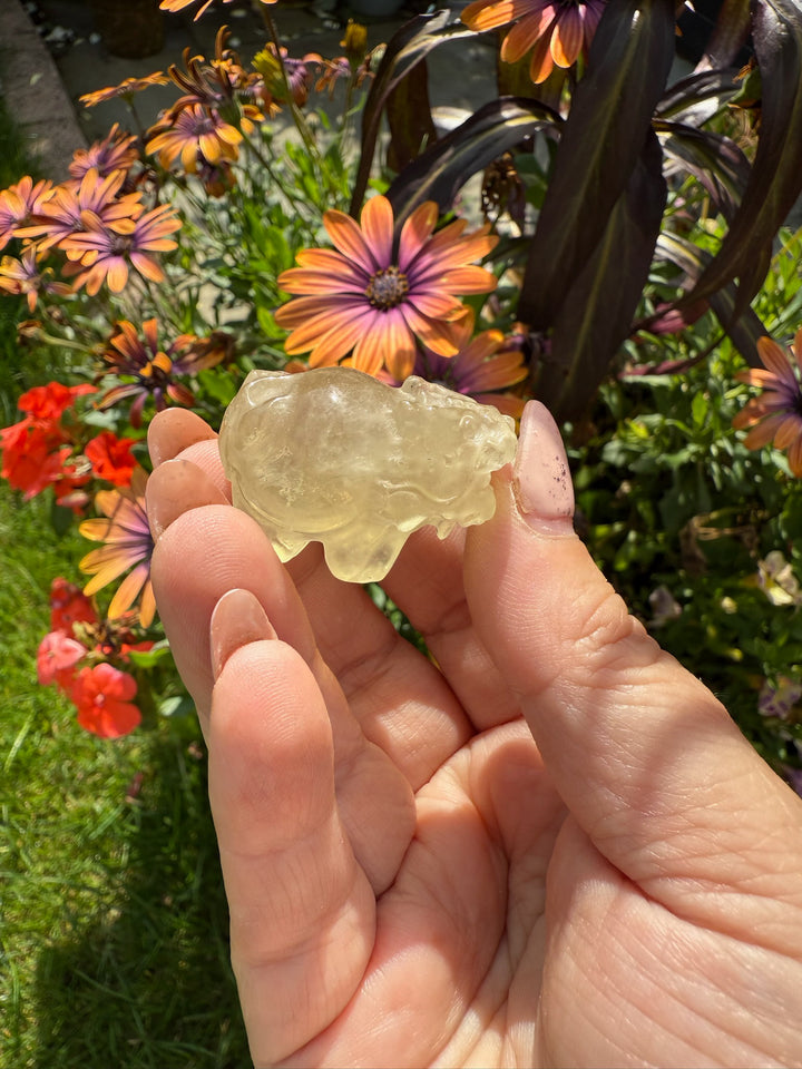 Citrine Lotus Flower Carving