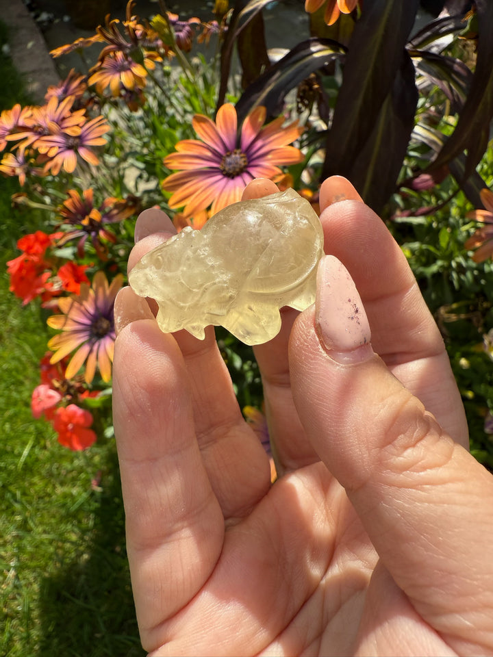 Citrine Lotus Flower Carving